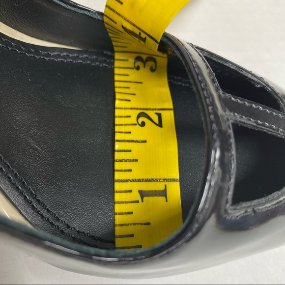 Tory Burch Faye Black Dark Ivory Patent Leather Block Pump Heels Size 7 - Picture 13 of 15